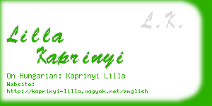 lilla kaprinyi business card